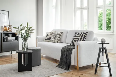 Sofa rozkładana ARCADOVA dębowe nogi - tkanina Royal 03