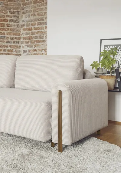 Sofa rozkładana ARCADOVA dębowe nogi - tkanina Jarell 18
