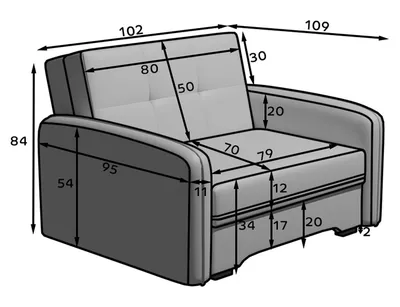 Sofa rozkładana 1-osobowa LAINE - tkanina Poco 03