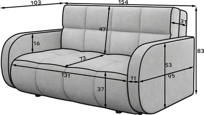 Sofa rozkładana DEVERIO - tkanina Poco 07