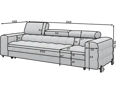 Sofa rozkładana 3-osobowa FESTELLO - tkanina Royal 20