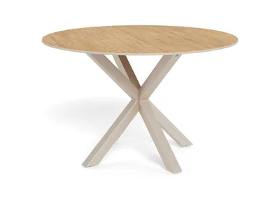 Stół okrągły HEAVEN 119 cm - dziki dąb/szary