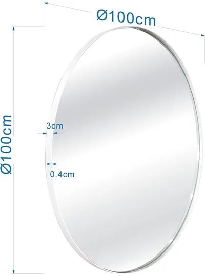 Lustro ścienne okrągłe STARLET 100 cm - szarobeżowy