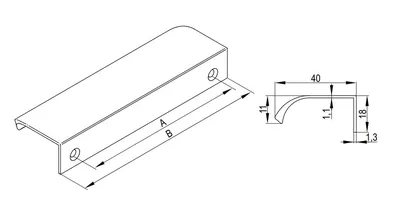 LENTIS Uchwyt meblowy 160/180 aluminium czarny mat