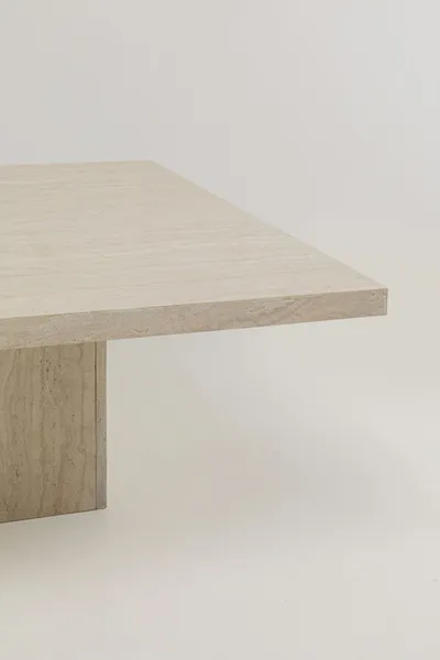 Stolik kawowy TRAVERTINO 100x100 - beżowy