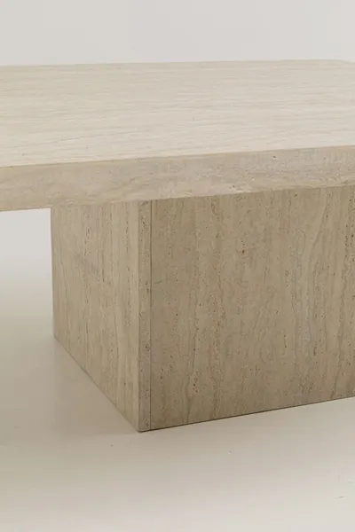 Stolik kawowy TRAVERTINO 100x100 - beżowy