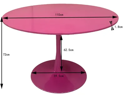 Stół okrągły SCHICKERIA 110 cm - różowy