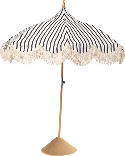 Parasol ogrodowy TEMPLE STRIPES 200 cm - biało-czarny