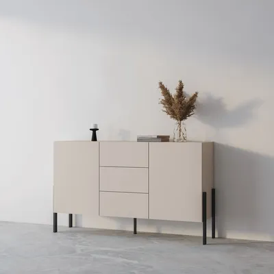 Komoda 2-drzwiowa z szufladami JUKON 43 150 cm - kaszmir