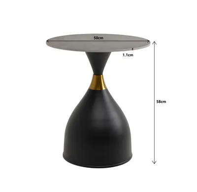 Stolik boczny okrągły WISH 50 cm - czarny