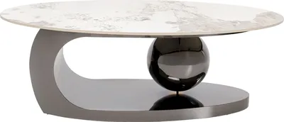 Stolik kawowy owalny SPHERE UNO - biały