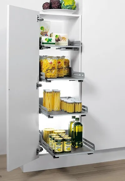 Półka wysuwana EXTENDO Libell 450 z prowadnicami/ szara PEKA