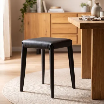 Taboret MONZA ekoskóra - czarny