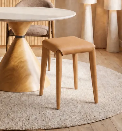 Taboret MONZA ekoskóra - brązowy