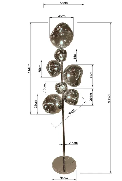 Lampa podłogowa BURBUJA - srebrny