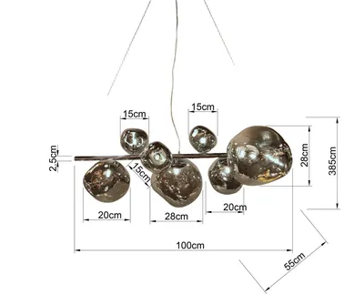 Lampa wisząca BURBUJA - srebrny
