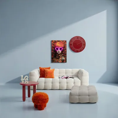 Pufa PLUSHY - pomarańczowy
