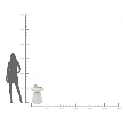 Stolik boczny okrągły PACO 40 cm - biały