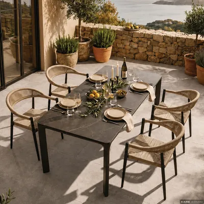 Stół ogrodowy BARI 180x90 - czarny