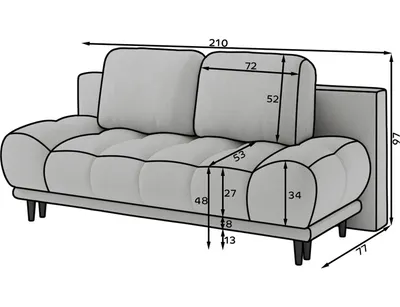 Sofa rozkładana GUAVIO - tkanina Paolli 01