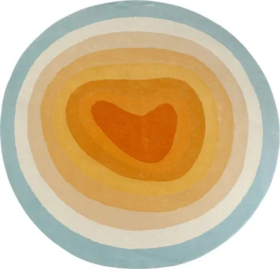 Dywan okrągły AURA CIRCLE 200 cm - pomarańczowy/niebieski