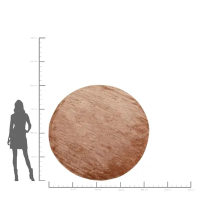 Dywan okrągły COSY 200 cm - brązowy