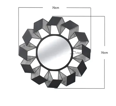 Lustro ścienne CUBES 70 cm - czarny