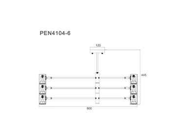 Lampa wisząca PEDRO PEN4104-6GD+BK - czarny/złoty