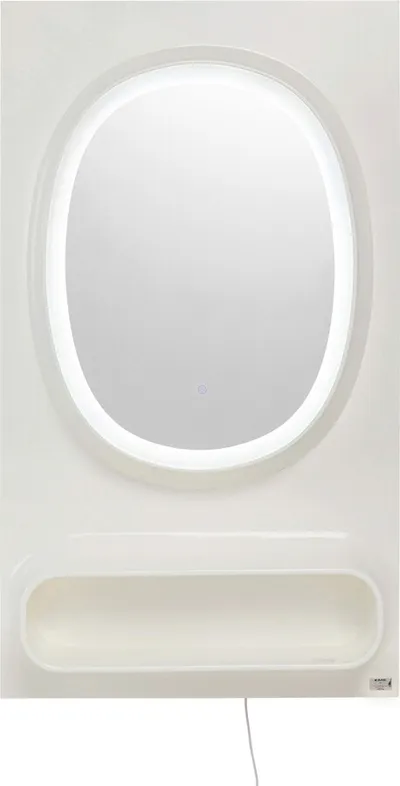 Lustro ścienne z oświetleniem i półką AERO LED 80x141 - biały