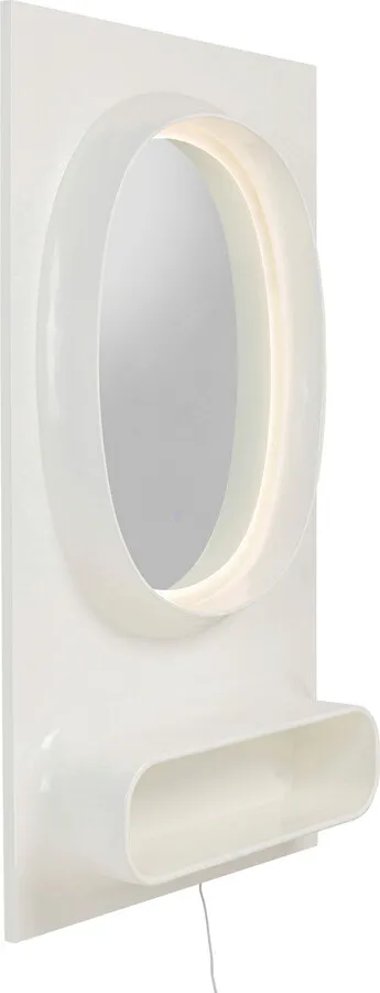 Lustro ścienne z oświetleniem i półką AERO LED 80x141 - biały