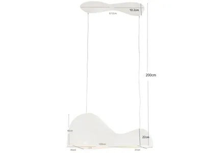 Lampa wisząca CLOUD BEAM DOUBLE 100 cm - biały
