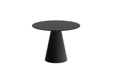 Stół okrągły PINETO 100 cm - wysoki połysk/czarny