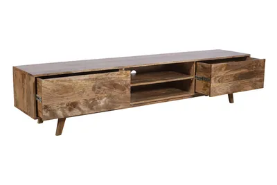 Szafka RTV drewniana z dwiema szufladami STOCKHOLM ST-01-CR 210 cm - mango caramel