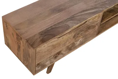 Szafka RTV drewniana z dwiema szufladami STOCKHOLM ST-01-CR 210 cm - mango caramel
