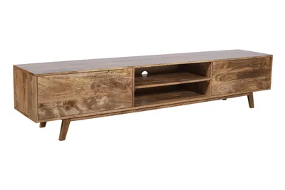Szafka RTV drewniana z dwiema szufladami STOCKHOLM ST-01-CR 210 cm - mango caramel