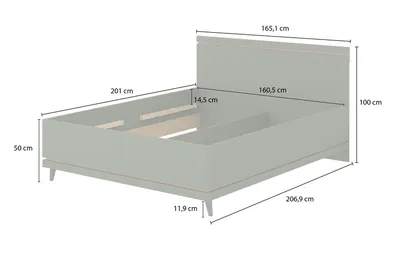 Łóżko z pojemnikiem SCANDI 51 160x200 - dąb olejowany/ceglany