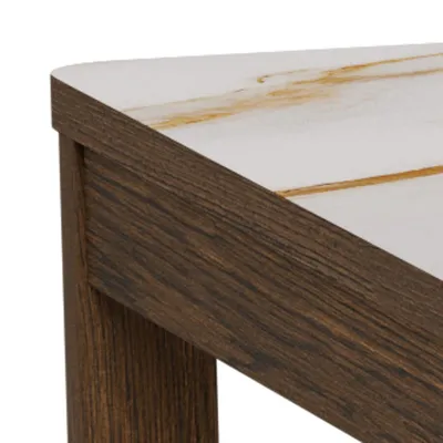 Stół z ceramicznym blatem SOUTHAMPTON 180x90 - kremowy/dąb wędzony