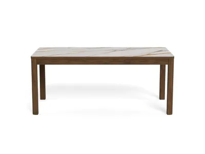 Stół z ceramicznym blatem SOUTHAMPTON 180x90 - kremowy/dąb wędzony