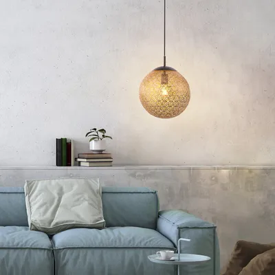 Lampa wisząca GRETA 30 cm - rdzawy/złoty