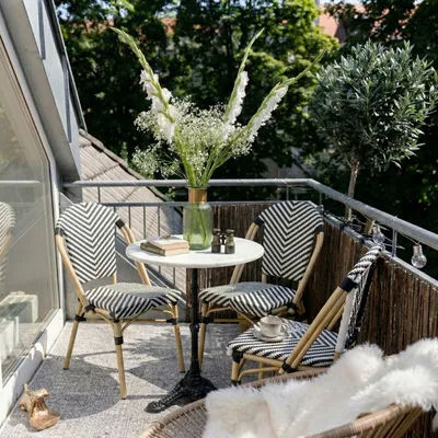 Krzesło ogrodowe MONTMARTRE - czarny/biały