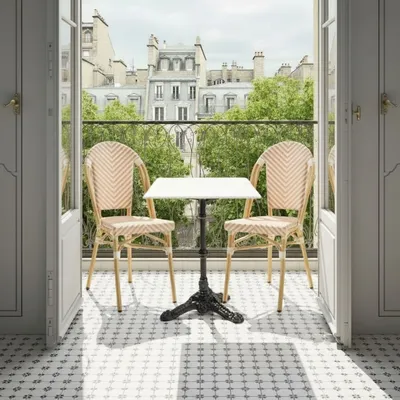 Krzesło ogrodowe MONTMARTRE - kremowy/biały