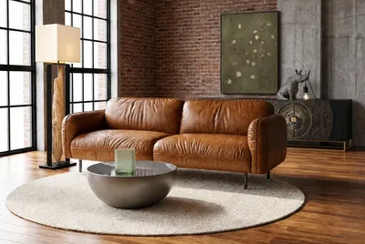 Stolik kawowy okrągły LOUNGE BROWN 80 cm - brązowy