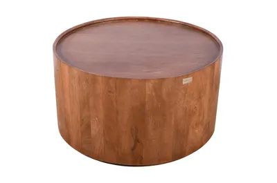 Stolik kawowy drewniany EDYNBURG 80 cm ED-04-MWL - mango orzech włoski