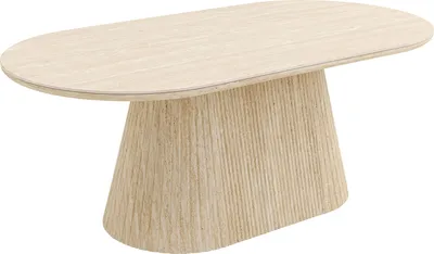 Stolik kawowy owalny ALMA 120x60 - beżowy