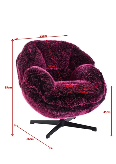 Fotel obrotowy CUTIE PURPLE - fioletowy