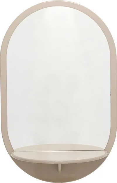 Lustro z półką GROOVE 70x110 - taupe połysk