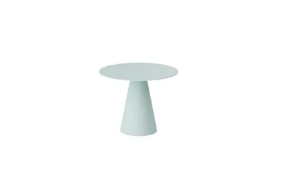 Stół okrągły PINETO GLAM 100 cm - wysoki połysk/biały/chrom