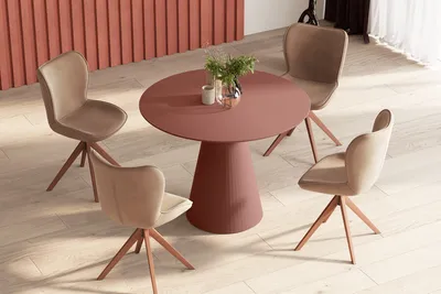 Stół okrągły PINETO GLAM 100 cm - wysoki połysk/czarny/chrom