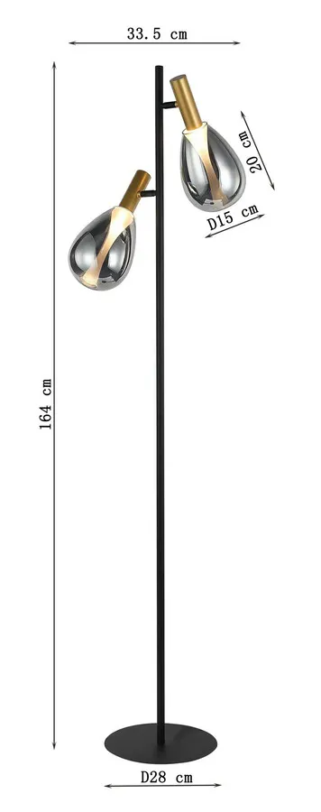 Lampa podłogowa FARI - szary/czarny