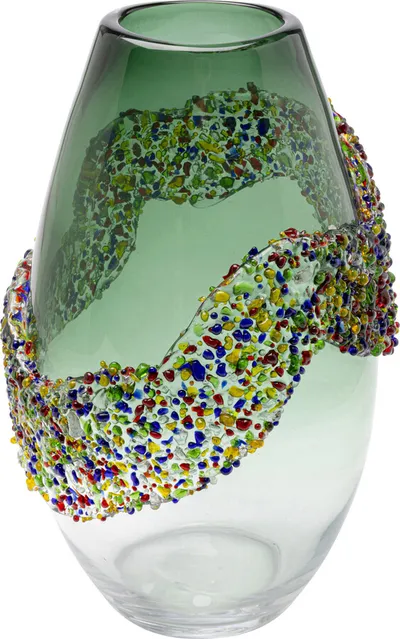Wazon GLITTER CIRCLE 33 cm - zielony